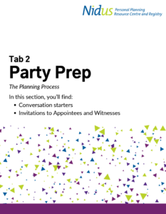 Screenshot of one of the pages of the Nidus Party Kits
